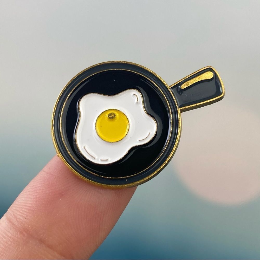 Fried Egg Enamel Pin/ Brooch Lapel